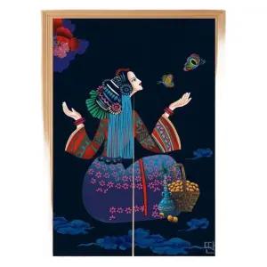 거실에스닉창문가리개 커텐 패턴 얇은 가림막 원룸 드레이프 만다라