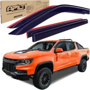 20152022 쉐보레 콜로라도 크루 캡 GMC 캐년 윈드 벤트 디플렉터 트럭 액세서리 다크 스모크 4피스 세트용