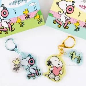 키홀더 스누피 키링 아크릴 시크릿 열쇠고리 12EA