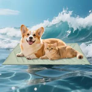 반려견용 냉각 매트 상자용 쿨러 담요 여름용 침대 패드 대형 중형 수면용 세척 가능 미끄럼 방지 반려동물