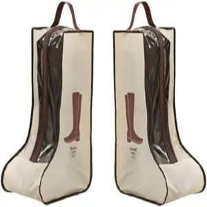 휴대용 2팩 부츠 보관함 톨 보호 가방 여행용 베이지 방수 보관 침대 밑 옷장 신발장