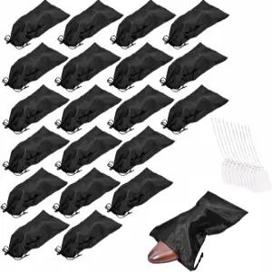 여행용 새틴 신발 가방 20팩 남녀용 드로스트링 보관 포장 및 정리용 방진 방습 파우치