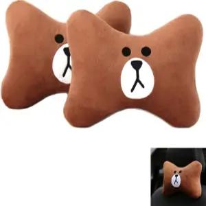 체리쉬 카 넥 베개 2팩 귀여운 곰 머리 받침대 지지 쿠션 부드럽고 편안한 카시트 액세서리 자동차 및