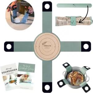 네덜란드 오븐용 사워도우 실리콘 빵 슬링 4개의 팔 9인치 길이 중앙 표시가 있는 식품 등급 논스틱 반죽