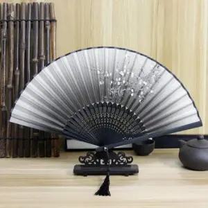 여름 매화꽃 선물 전통 접이식 부채 EM 대나무