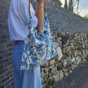 에코백 플라워 손잡이 가죽