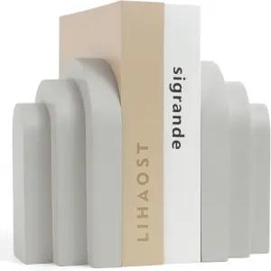 린촨 헤비 듀티 북엔드는 선반용 장식용 2 6.6파운드 현대식 홈 데코용 책 스토퍼 책장 레이어드 아치