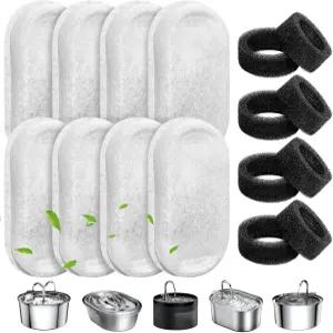 고양이 분수 필터 스테인리스 스틸 67oz/2L 및 수도꼭지 모양의 반려동물 개 물 디스펜서용 스펀지 포함된