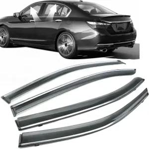 혼다 어코드 세단 2013 2014 2015 2016 2017 스모크 틴트 트림 외부의 모터팬클럽 4pcs 윈도우 바이저