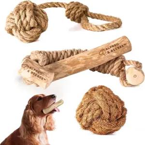알프레드 비비 천연 커피 우드 도그 츄 장난감 4팩 일반 츄어용 덴탈 스몰 미디엄 코코넛 볼 로프 스틱 S M