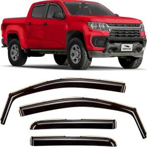 트럭 쉐보레쉐보레 콜로라도/GMC 캐니언 20152022 크루 캡 윈도우 디플렉터 통풍구 바이저 4피스 220184용