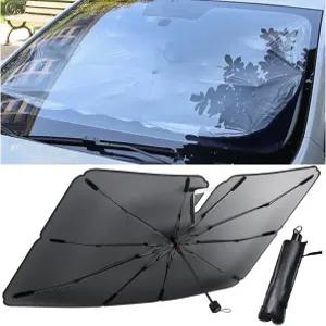 앞유리용 자동차 우산 선쉐이드 57 x30 접이식 커버 티타늄 실버 코팅 단열 보호 및 SUV 트럭용 자외선