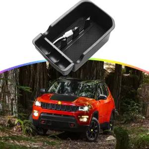 20172020 지프 컴퍼스 센터 콘솔 보관함 정리함 용기 팔걸이 삽입 ABS 트레이 팔레트USB 홀 및 코인 홀더