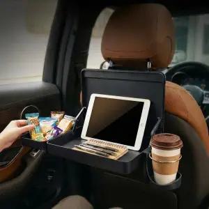 자동차 뒷좌석 트레이 테이블 식사 작업 게임을 위한 접이식 및 조절 가능한 여행용 책상 튼튼한 플라스틱