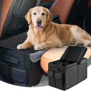 최대 200파운드의 대형견을 위한 뒷좌석 앞좌석 익스텐더 쿠션 및 수납 박스가 있는 조절 가능한 반려견