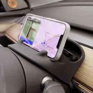 산타신 테슬라 모델 3 휴대폰 홀더 디스플레이 마운트 리어 오거나이저 스티어링 휠 선글라스 보관함