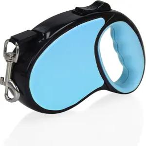 접이식 개 목줄 16피트 길이의 미끄럼 방지 손잡이 강력한 나일론 테이프 엉킴 없음 한 손 브레이크 일시