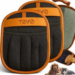 토보 프라임 애완동물 털 제거 장갑 2팩 다섯 손가락 정전기 모피 및 보풀 고양이 강아지 소파 카펫 카시트