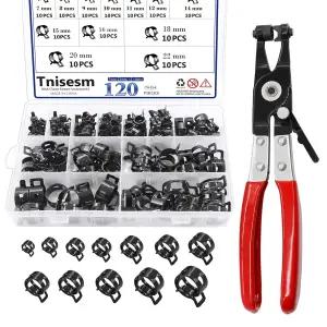 스위블 플랫 밴드 연료 호스 클램프 플라이어 실리콘 진공 액션 파이프 저압 에어 클립 슬리브가 포함된