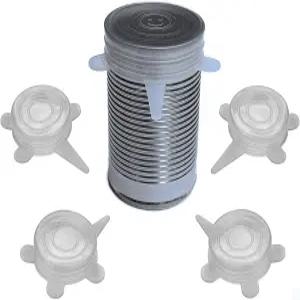 애완동물 및 인간 음식 캔 뚜껑 - 4팩 고양이 개 통조림 식품 보관용 신축성 실리콘 커버 소형 위한 범용