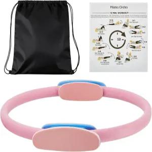 MBWJWTXQ 필라테스 링 피트니스 서클 팔 허벅지 다리 및 코어를 위한 14인치 매직 운동 가이드 포함