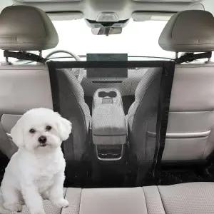 RLINJYH 더블 레이어 도그 카 네트 배리어 튼튼한 애완동물 설치하기 쉬움 디바이더 및 보관 가방 23.6 x