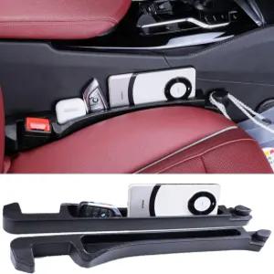 카시트 갭 필러 2팩 보관 슬롯 및 후크가 있는 오토시트 사이드 정리함 3 in 1 스페이서 플러그 스트립