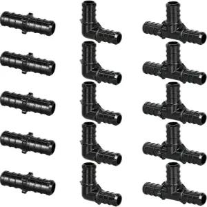 1/2 폴리 PPSU 바브 크림프 PEX 피팅 15개 콤보 엘보우 티 스트레이트 커플링 세트 리드 없음