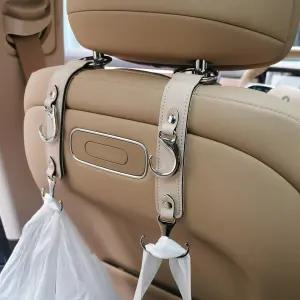 남성용 자동차 지갑 후크 여성용 3 in 1 강력한 고급 가죽 홀더 차량 시트 헤드레스트 행거 식료품 가방