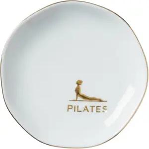 이노베타 필라테스 여성용 선물 골드 트림이 있는 4.75인치 수제 세라믹 링 접시 반지 귀걸이용 장식용