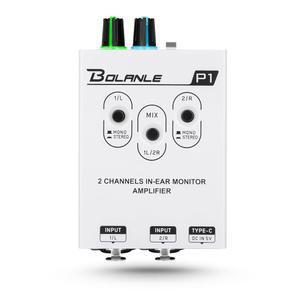 [미국배송] 볼란 P1 휴대용 이어 모니터 앰프 XLR 및 TRS 입력이 있는 헤드폰 앰프 3.5MM 출력 키보드 연주자를 위한 스테레오/모노 스위치가 드러머 기타(듀얼 채널)