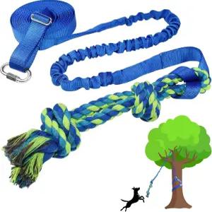 나무에 매달린 SYOOY 개 번지 견인 장난감 소형 중형 대형견을 위한 츄 루어가 있는 야외 줄다리기