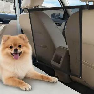 글라이드무스 도그 카 네트 배리어 안전한 반려동물 여행 액세서리 통기성 탑승 중 보장 블랙