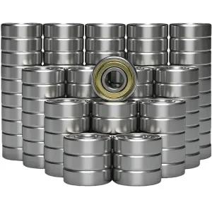 100 PCS 608-ZZ 볼 베어링 - 가구 휠 스케이트보드 인라인 스케이트 스쿠터 롤러 블레이드 이중 금속 밀폐