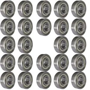 톤엠피 24 PCS 608-ZZ 볼 베어링 - 가구 휠 스케이트보드 인라인 스케이트 스쿠터 롤러 블레이드 이중 금속