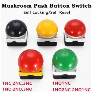 1/5/10 Pcs IP67 방수 페달 스위치 AC/DC 1NO + 1NC 비상 정지 자체 재설정 핸들 풋 푸시 버섯 버튼
