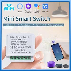 16A /20A 미니 Wifi 스마트 스위치 DIY 조명 2 웨이 제어 자동화 모듈 Cozylife App 원격 Alexa Google 홈