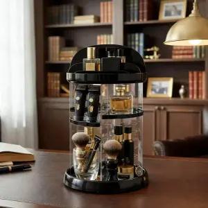 남성용 쾰른 정리함 나이트스탠드 선반 로테이션이 있는 향수 오가니자도르 드 침실용 드레서 서랍 블랙