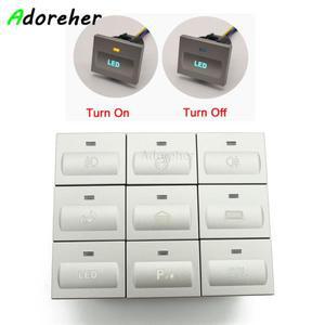 실버 자동차 LED BSM 전원 조명 스포트라이트 스위치 단추, 포드 포커스 2 mk2 2009 2010 2011 연결 와이어