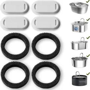 고양이 분수 스테인리스 스틸용 PETLIBRO 교체 필터 67온스/2리터 조절 가능한 물 흐름 애완동물 초조용한