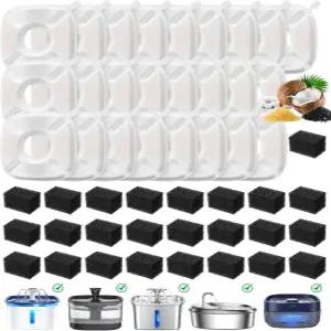 베켄 95온스/2.8L 67온스 85온스 135온스용 고양이 분수 필터 50개 자동 애완동물 물 디스펜서 교체 및