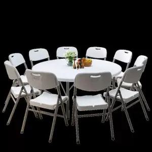 접이식 원형 간편 식탁 원탁 플라스틱 테이블 휴대용