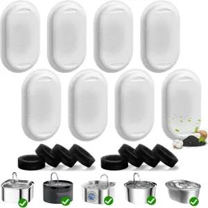 108/3.2L 67온스/2L 스테인리스강 반려동물 정수기 고양이/개 분수 필터 교체용 16팩필터 및 스펀지