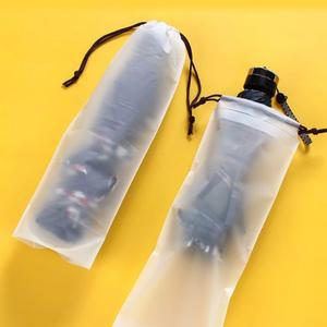 재사용 가능한 반투명 플라스틱 방수 우산 보관 가방 더러움 방지 커버 휴대용 스트링 백 가정용