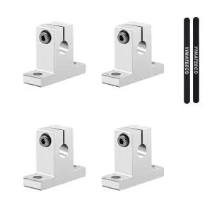 선형 모션 레일 클램핑 가이드 지지 샤프트 4팩 SK12 알루미늄 합금 슬라이딩 테이블 홀더 12mm 직경 산화