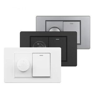 조집열판기 및 1구 2방향 스위치 미국형 레귤레이터 제어 전구 밝기 118x72mm PC 패널 조절식 디밍 노브