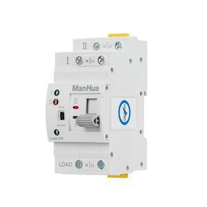 ManHua MES1-63NS/2P AC 220V 63A 2 극 이중 전원 자동 전환 스위치 전기 PC 유형 가정용 Din 레일