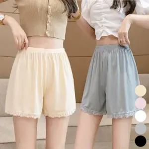 여름 달라붙지 않는 레이스 속바지 신축성 여자 잠옷 3부속바지 여름바지