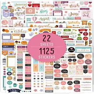 에스테틱 월간 플래너 스티커 - 1100개 이상의 아름다운 디자인 액세서리가 저널 캘린더를 향상시키고