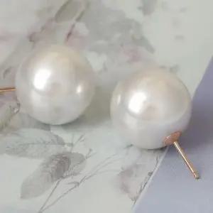 기본귀걸이 골드필드 핀 빅 진주 귀걸이 14K 16mm